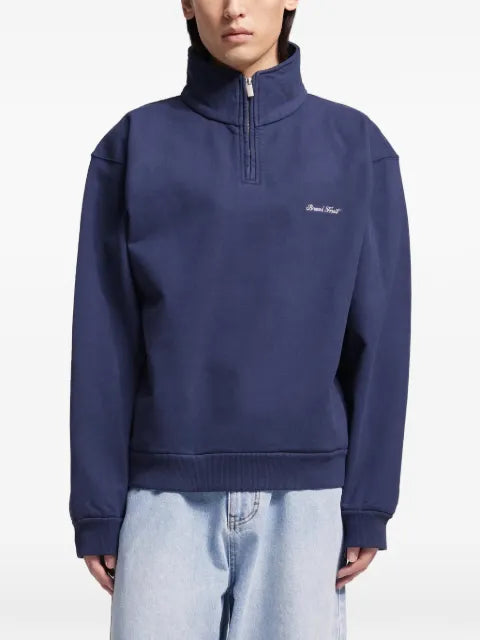 Bram’s Fruit logo-embroidered half-zip sweater