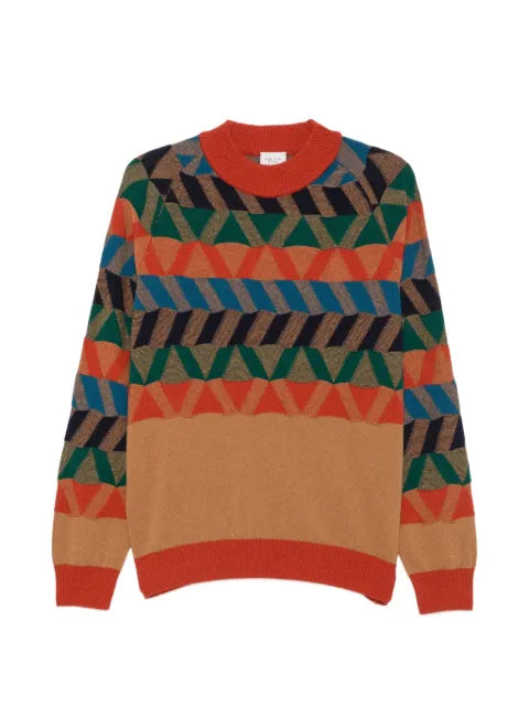 gallia Franz geometric-pattern high-neck sweater