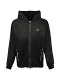 Needles distressed-effect zipped hoodie
