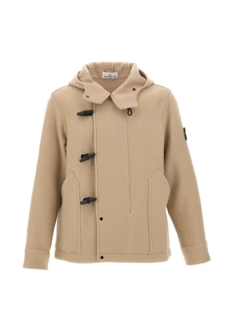 Stone Island 4100039 Heavy Melton short parka with toggle-button closure