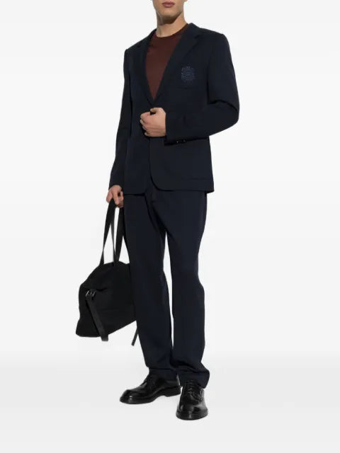 Dolce & Gabbana embroidered-logo single-vent blazer