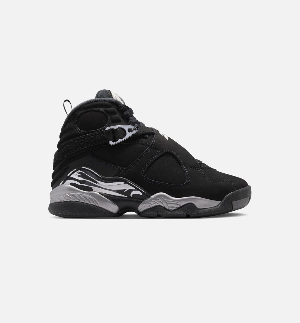 Air Jordan 8 Retro Chrome Grade School Lifestyle Shoe - Black/White/Light Graphite
