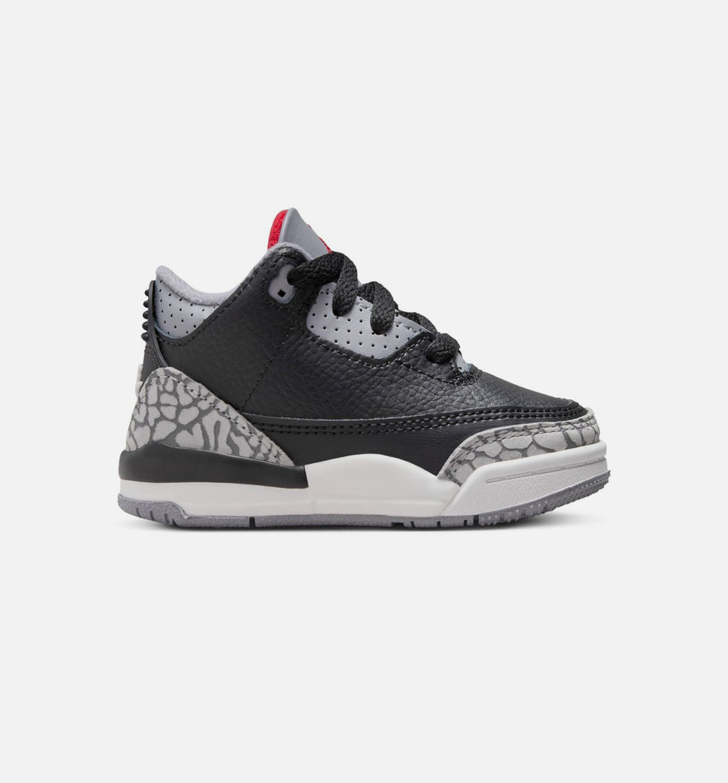 Air Jordan 3 Retro Black Cement Infant Sneakers - Black/Fire Red/Cement Grey/Summit White