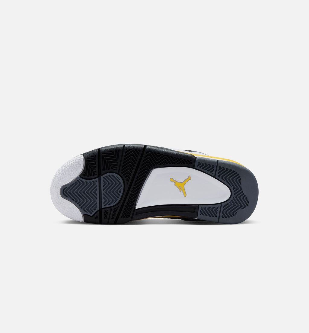 Air Jordan 4 Retro Rare Air Tour Yellow | Grade School Lifestyle Shoe | White/Dark Stucco/Black/Tour Yellow