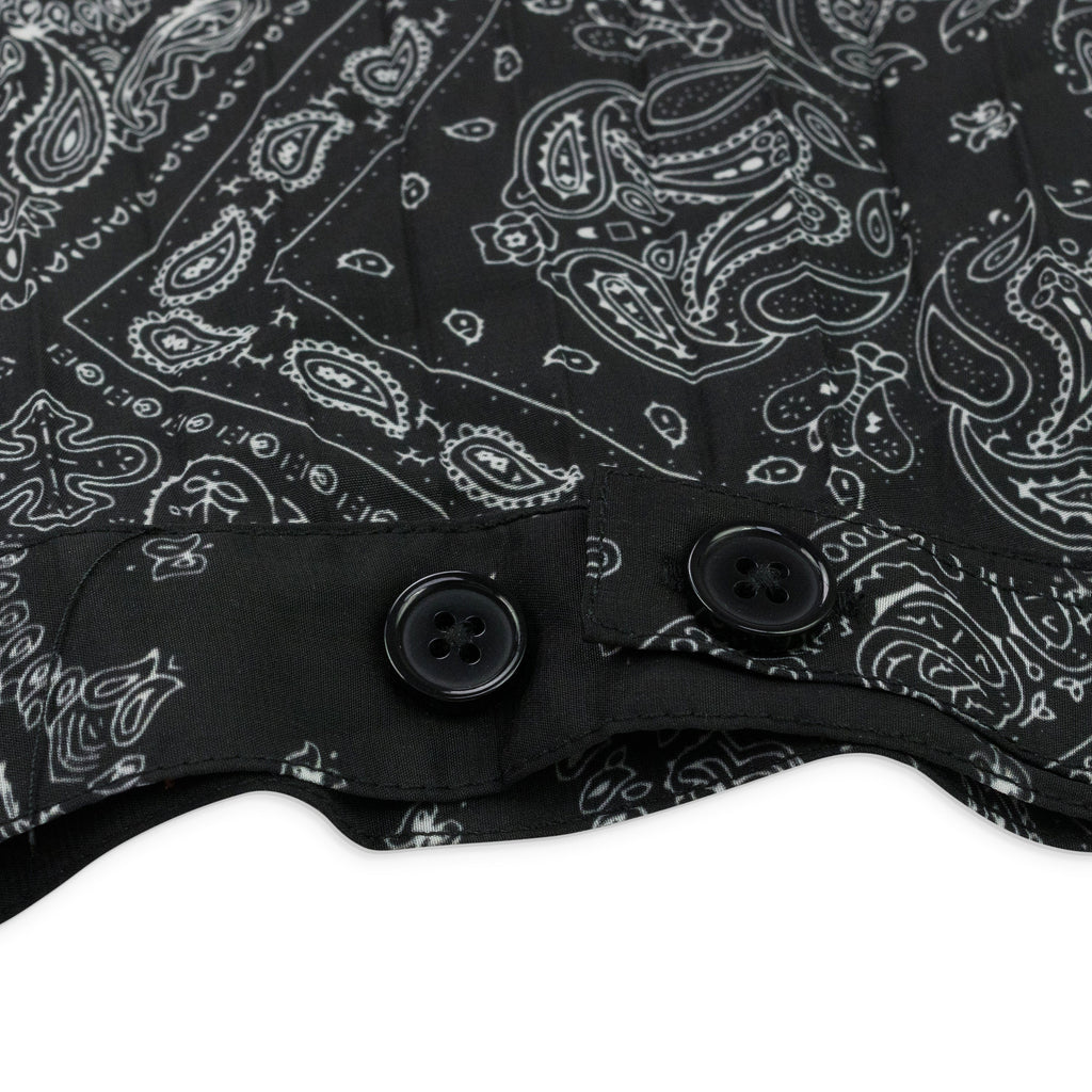 Black Bandana Pleated Skirt