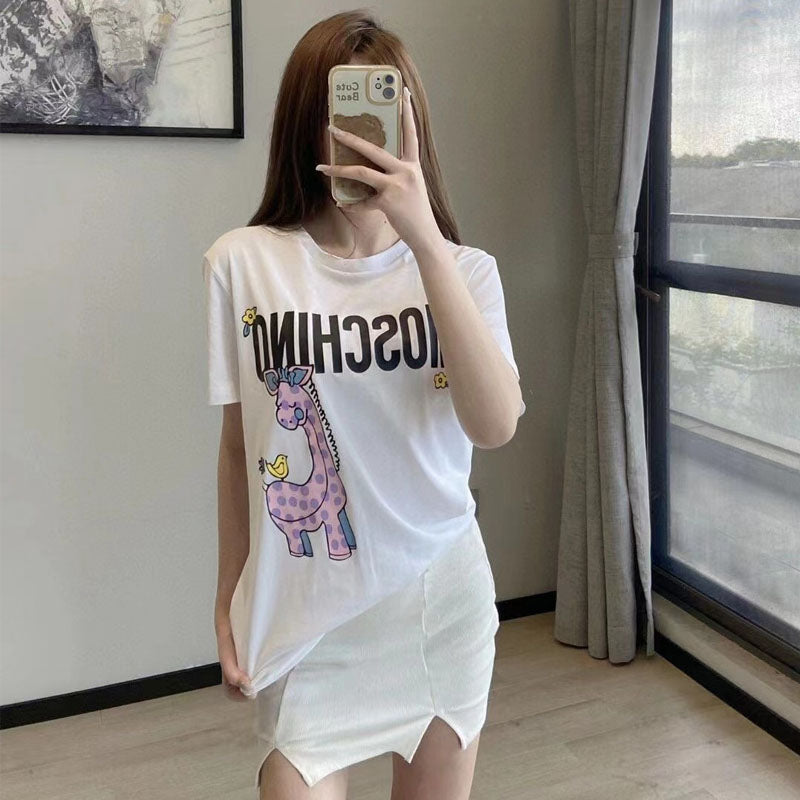 Moschino T-shirt Round Neck Bear T-shirt Short Sleeve Couple