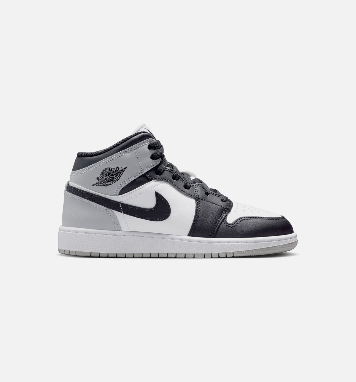 Air Jordan 1 Mid | Big Kids' Lifestyle Shoe | White/Light Smoke Grey/Black