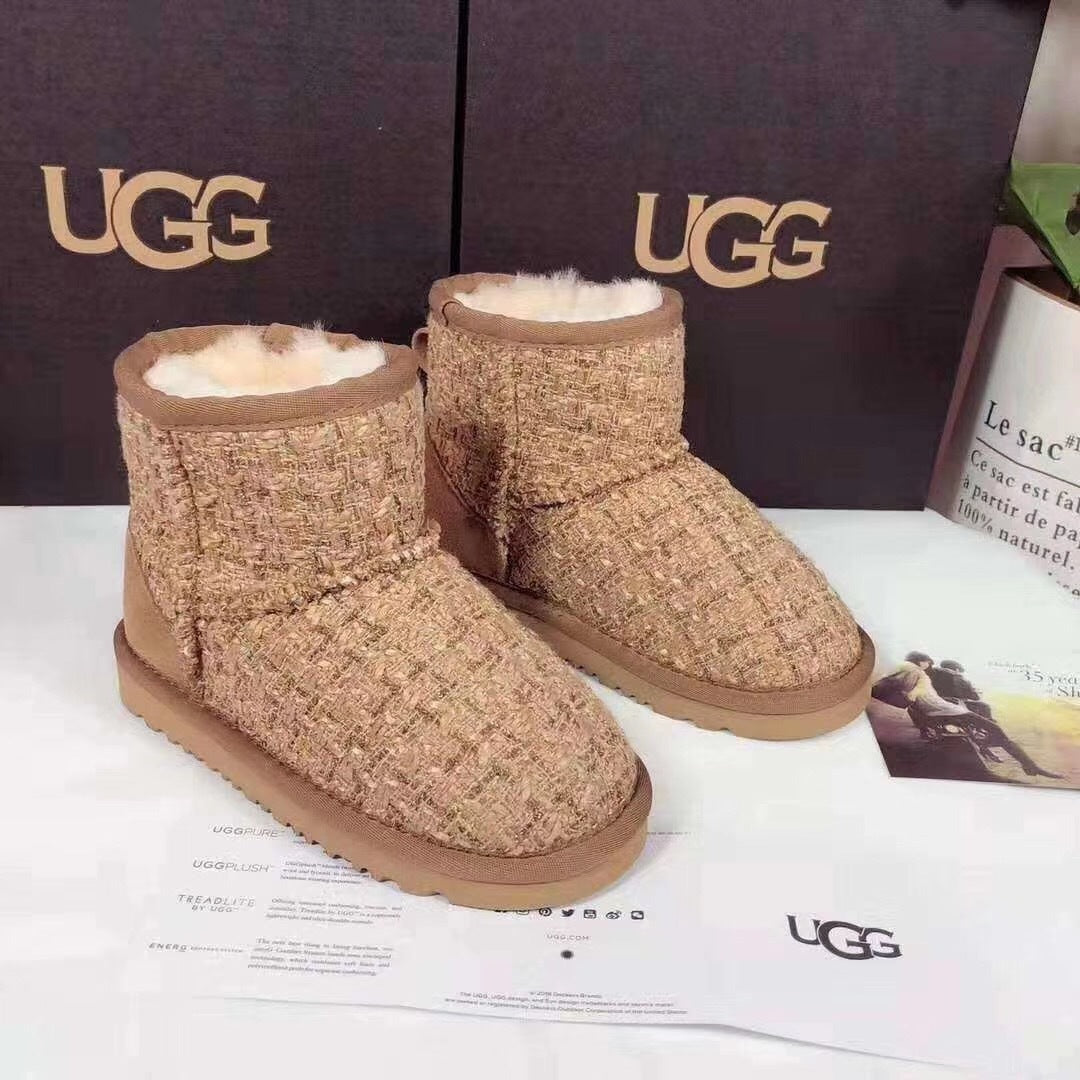 Kids Chanel-Style Snow Boots — Chic Chestnut | New Arrival | In Stock