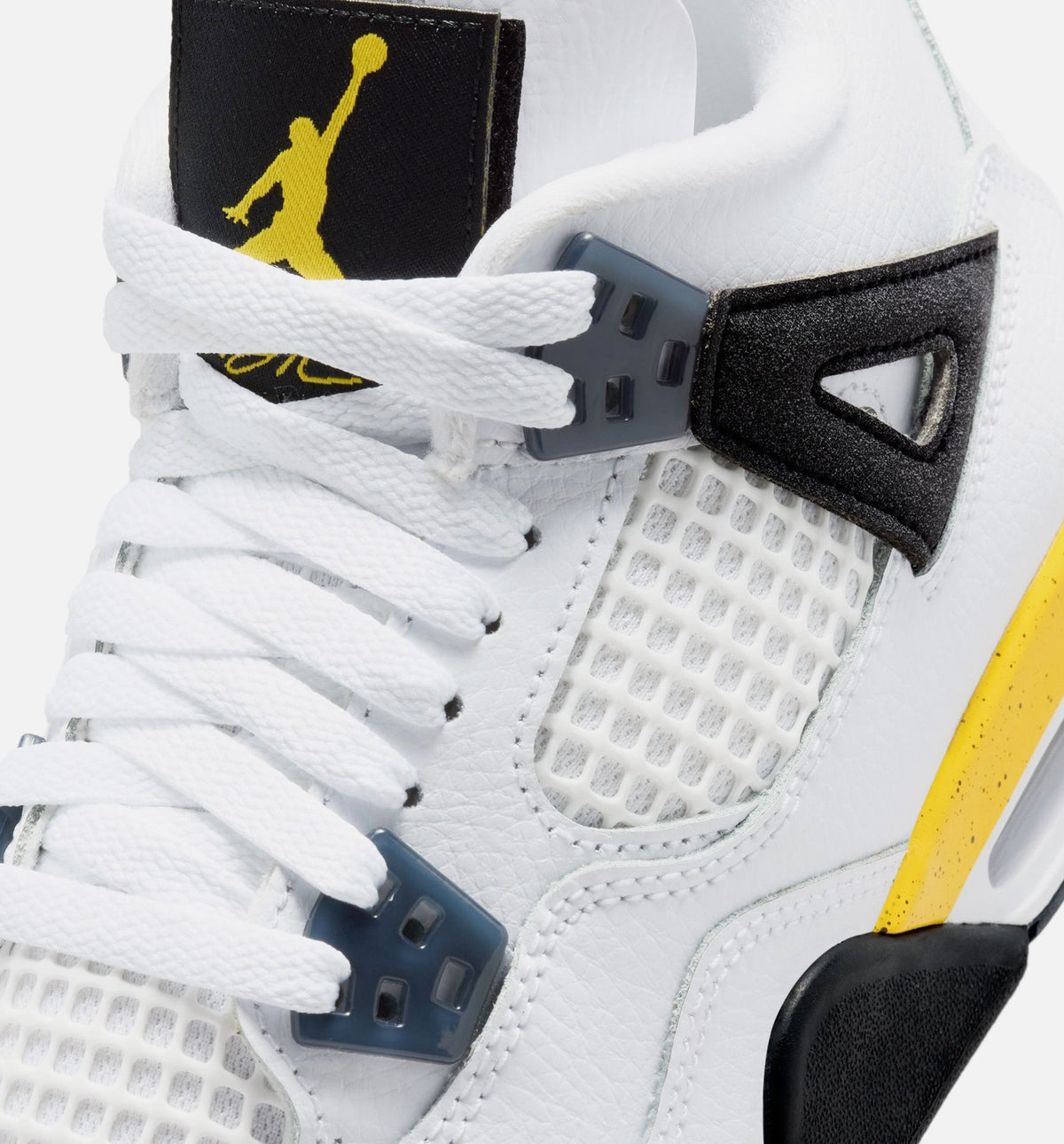 Air Jordan 4 Retro Rare Air Tour Yellow | Grade School Lifestyle Shoe | White/Dark Stucco/Black/Tour Yellow