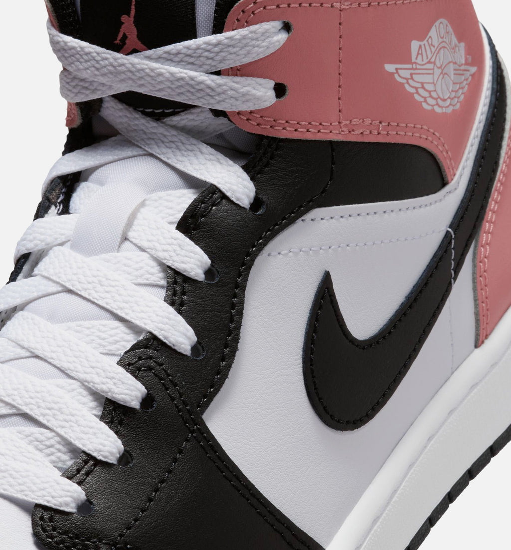 Air Jordan 1 Mid – Men's Lifestyle Shoe | White/Rust Pink/Black
