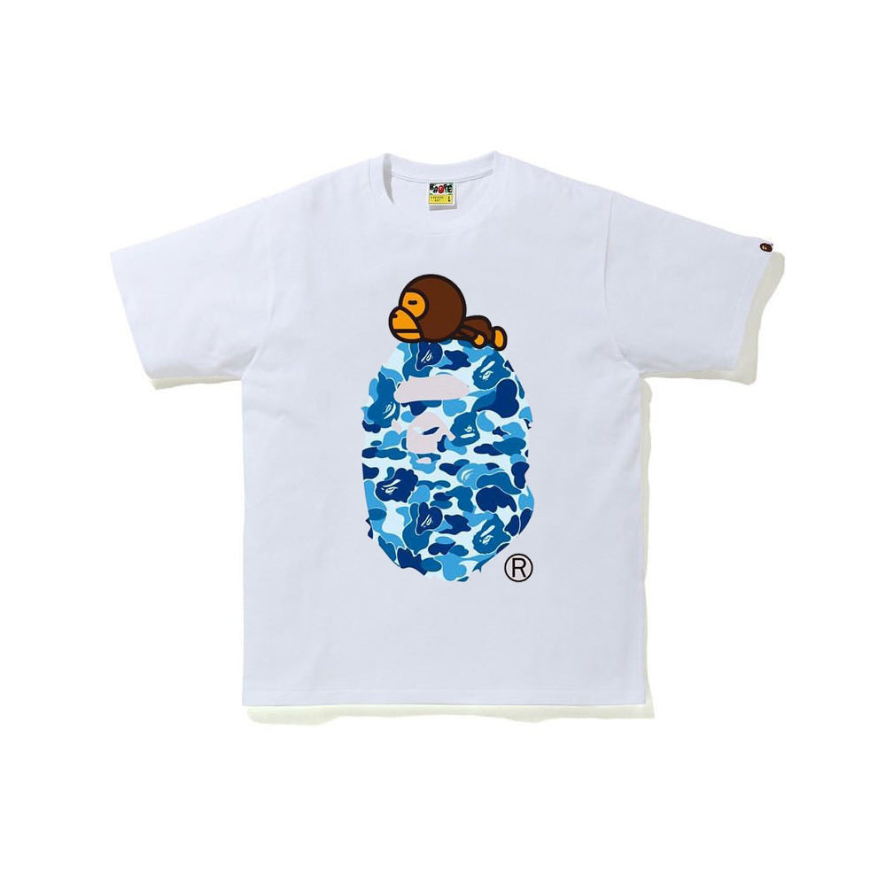 Bape Bearbrick T-Shirt Classic Ape Printed Short Sleeve T-Shirt For Men And Women