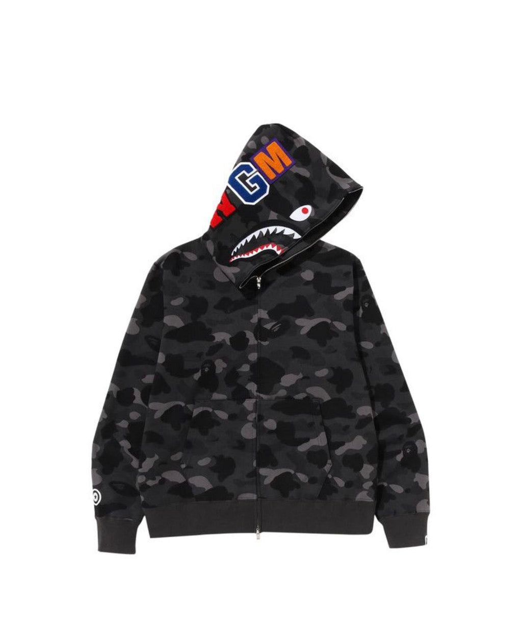 Bape Color Camo Shark Full Zip Hoodie Black