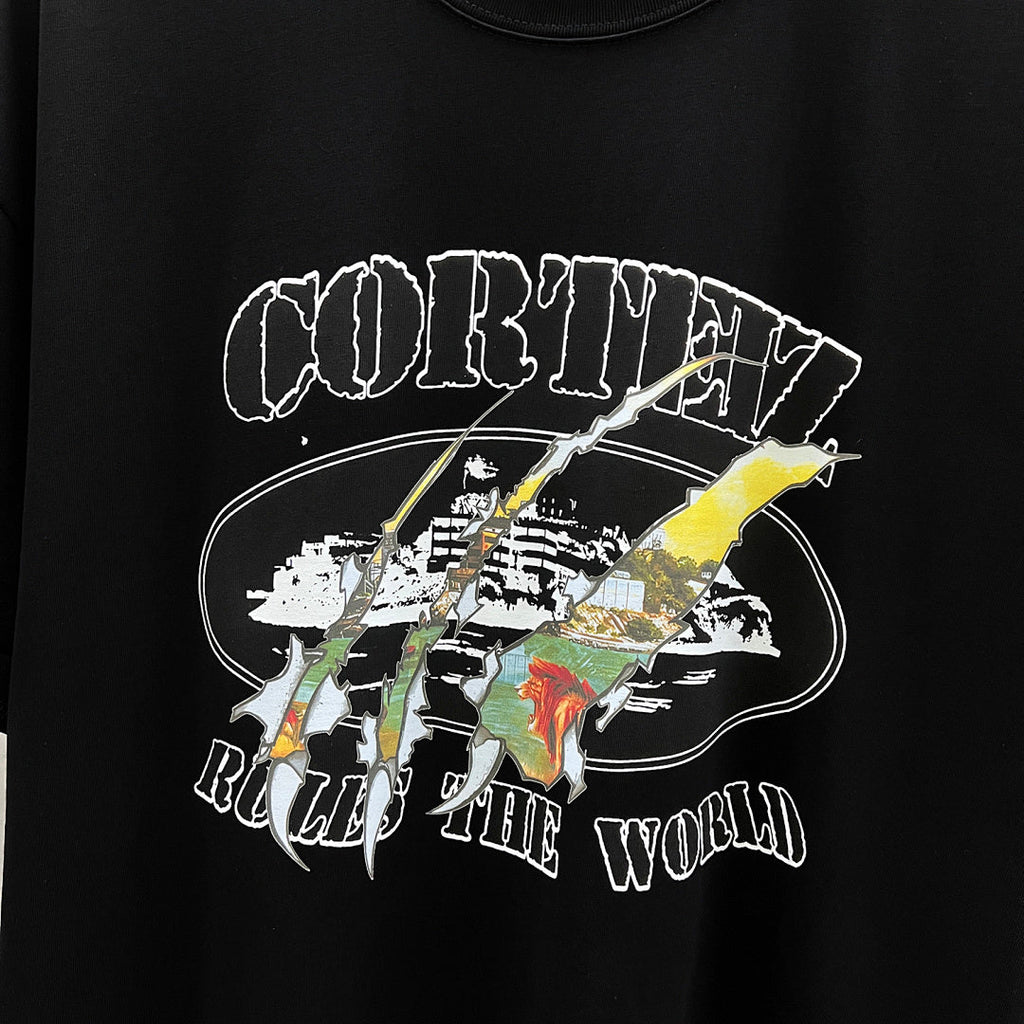 Corteiz Rules The World Graphic Oversized Tee – Black