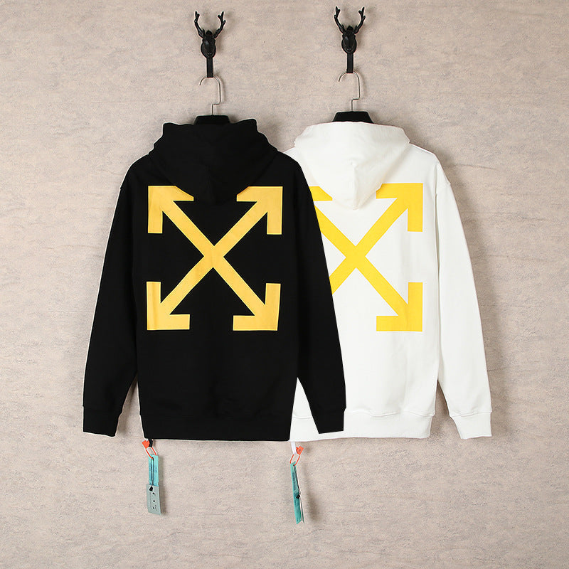 OFF WHITE Caravaggio Triptych Taped Hoodie – White & Black