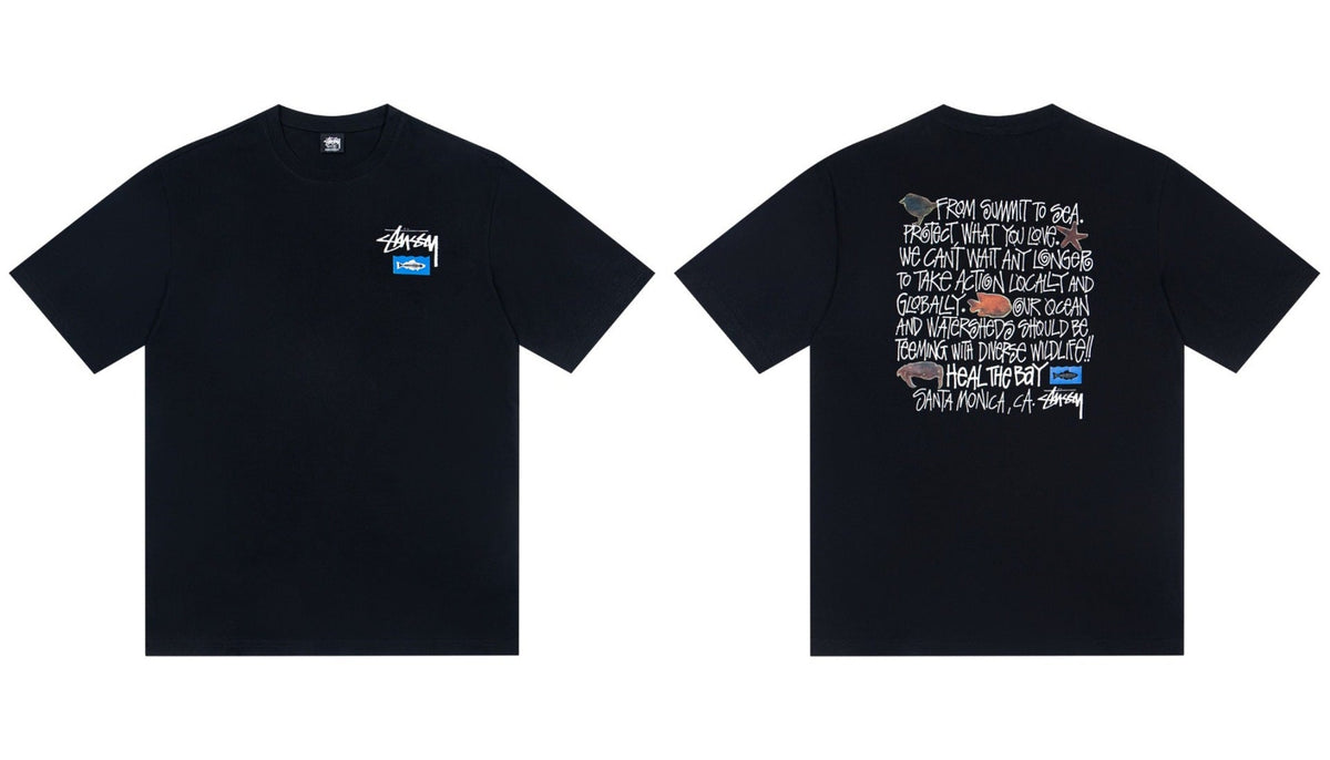 Stussy Heal The Bay Front And Back Graphic Short Sleeve Tee