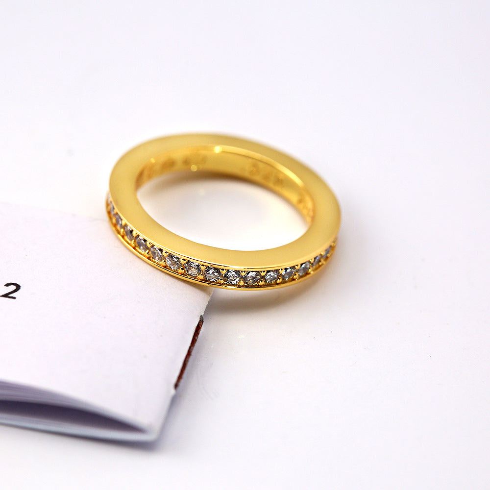 Chrome Hearts 24k Gold-plated Cross Full Diamond Ring