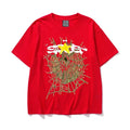 Sp5der Web & Gold Star Graphic Bright Red Short Sleeve T-Shirt