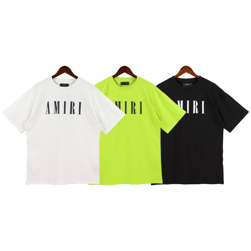 Amiri Multi‑Pattern Letter Graphic Oversized Tee Streetwear Unisex