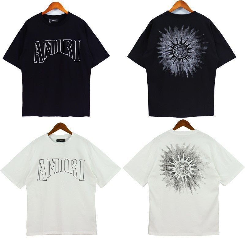 Amiri Multi‑Pattern Letter Graphic Oversized Tee Streetwear Unisex