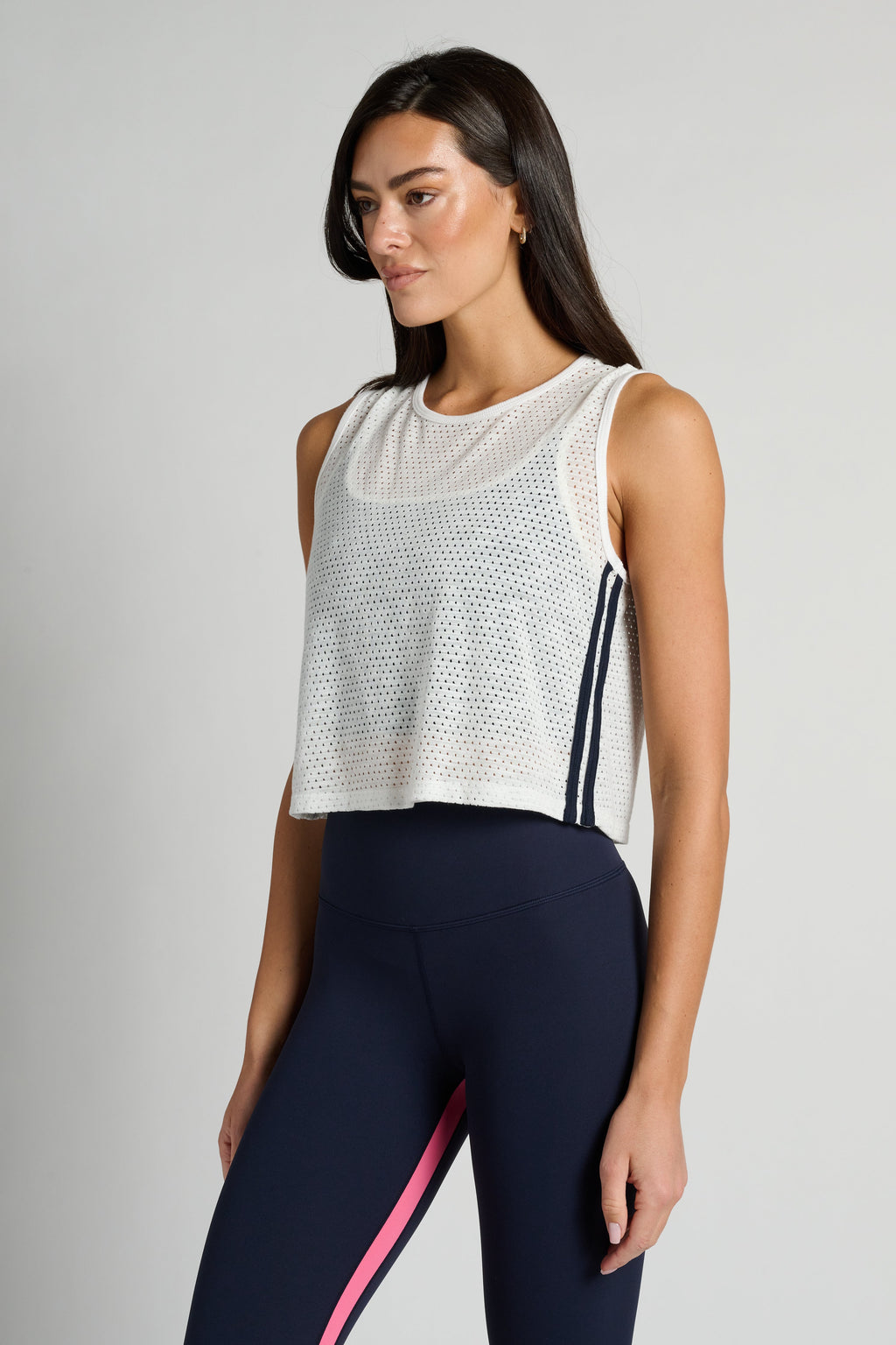 Logan Mesh Tank With Stripe
