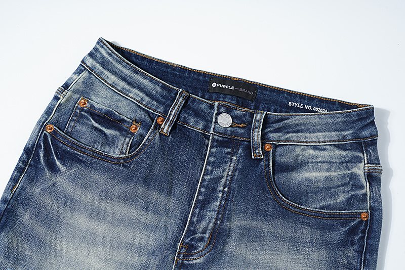 Purple Brand Washed Distressed Blue Jeans