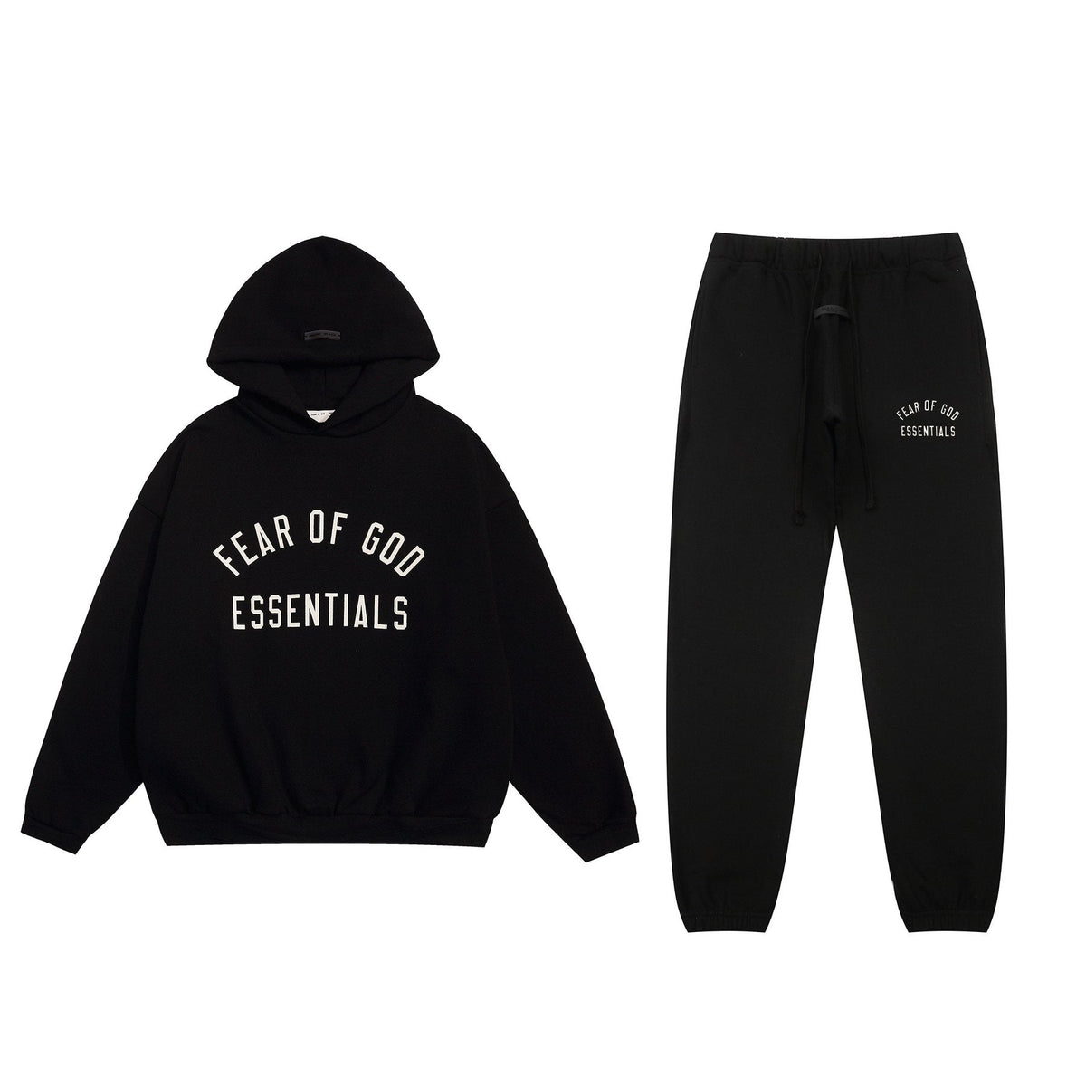 Fear of God Essentials Arched Graphic Hoodie in Black