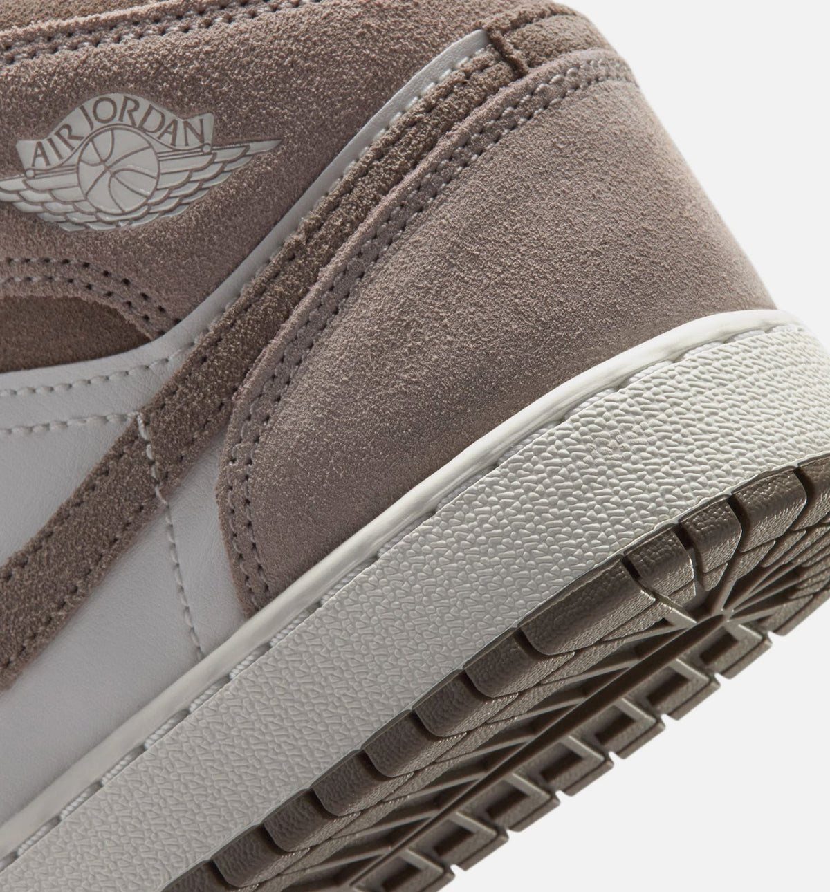 Air Jordan 1 Mid Youth Lifestyle Sneakers - Enigma Stone/Olive Grey/Summit White