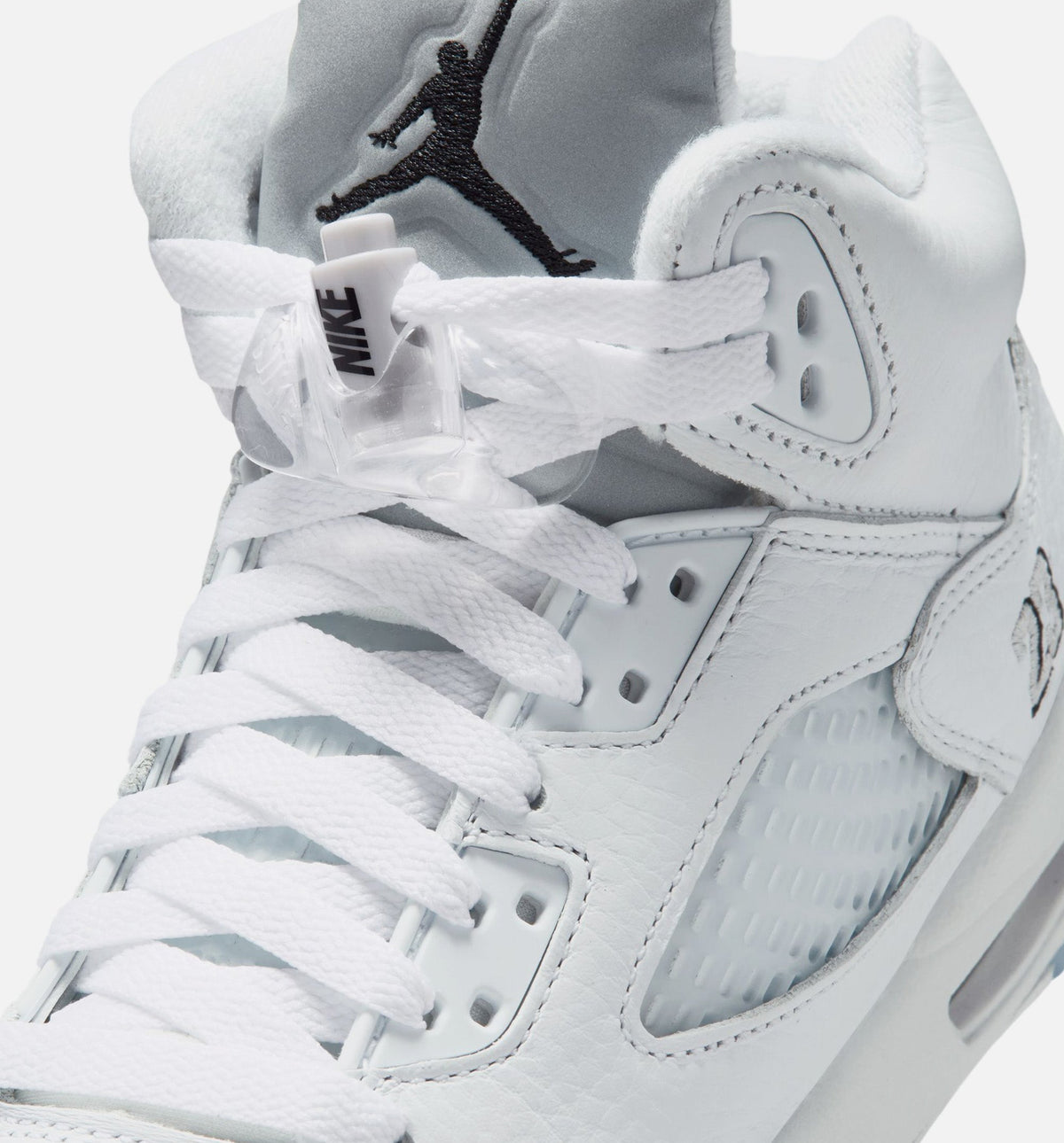 Air Jordan 5 Retro OG 'White Metallic' Grade School - White/Black/Metallic Silver