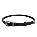 Vintage Leather Belt Silver Metal Buckle Western Waist Belt