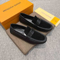 Louis Vuitton Black Textured Strap Loafers