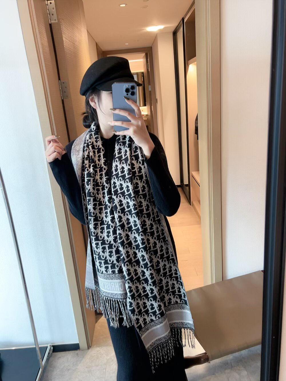 Dior Monogram Fringe Scarf