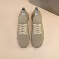 Brunello Cucinelli Olive Green Knit Sneakers