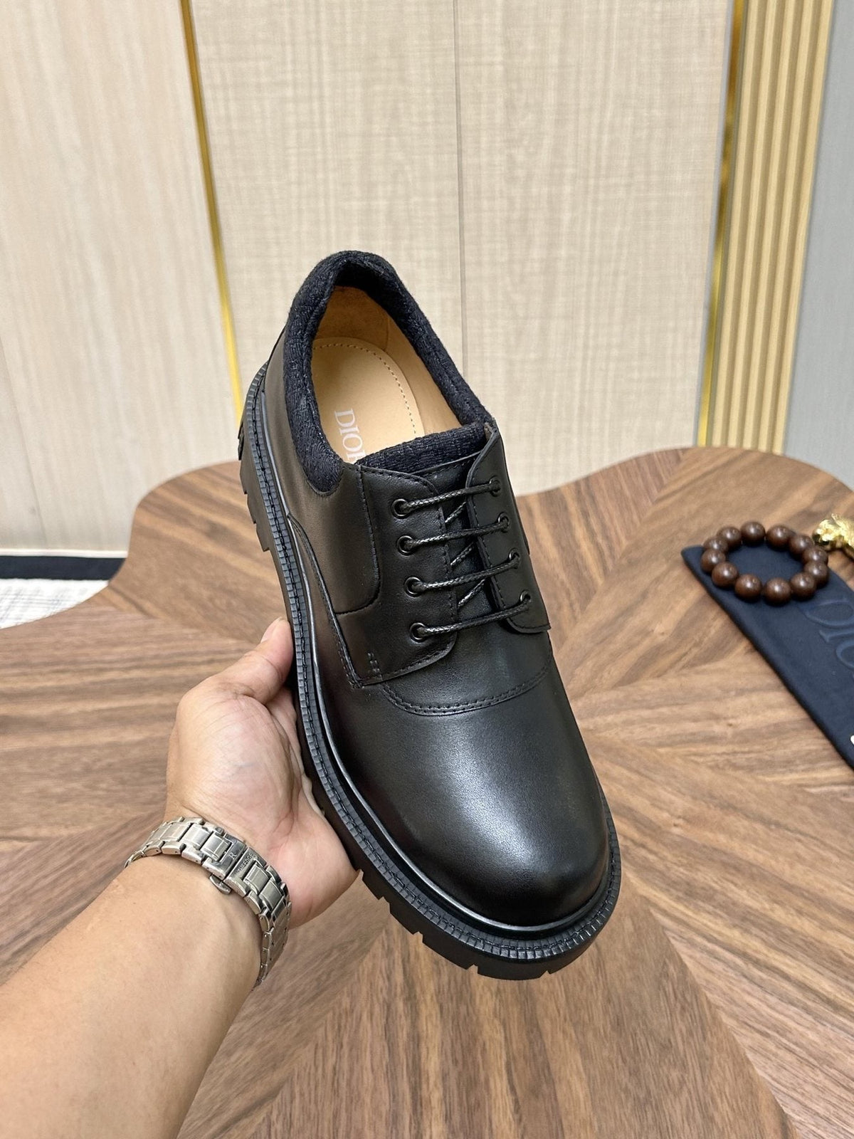 Dior Black Lug Sole Lace-Up Shoes