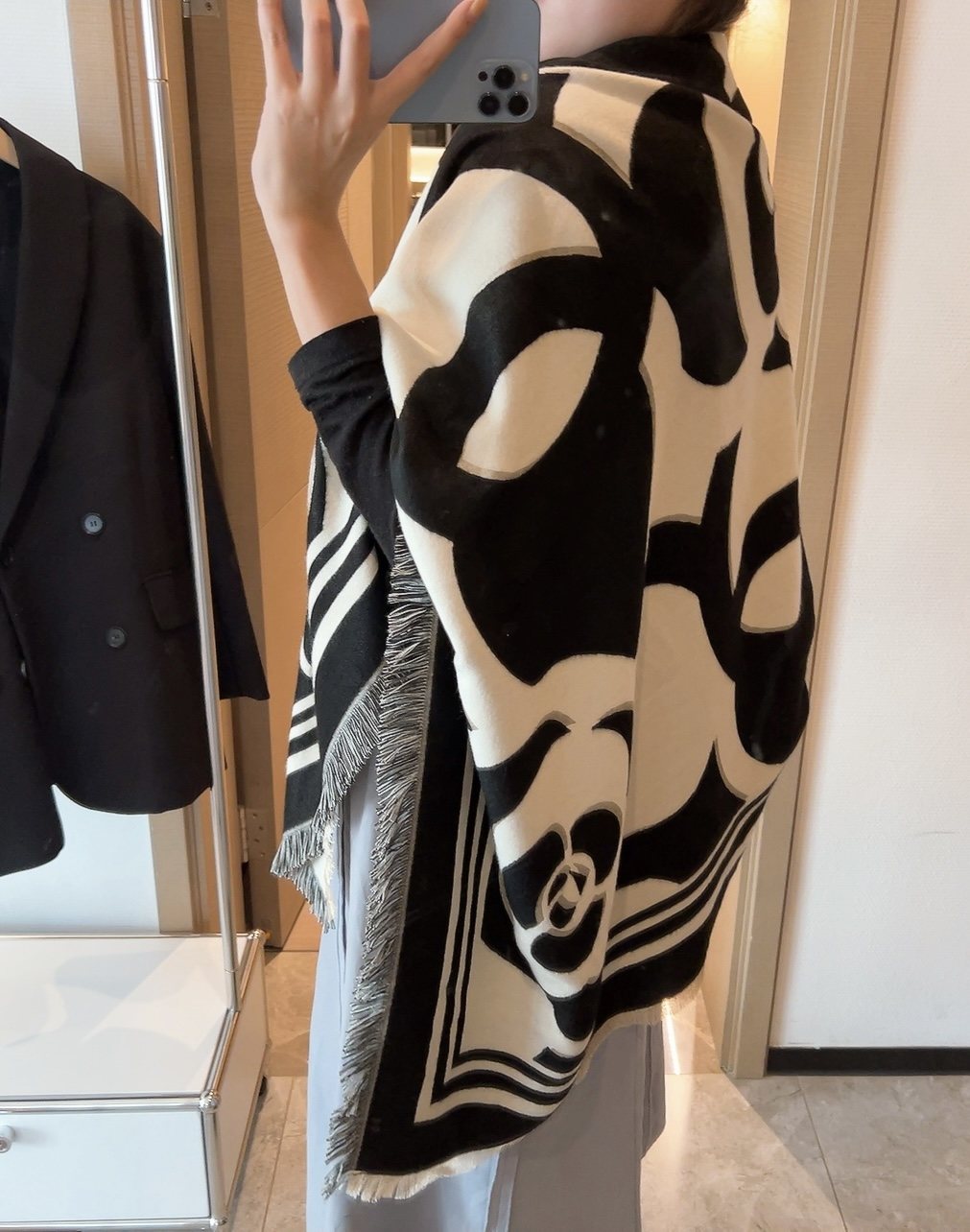 Chanel Floral Square Scarf