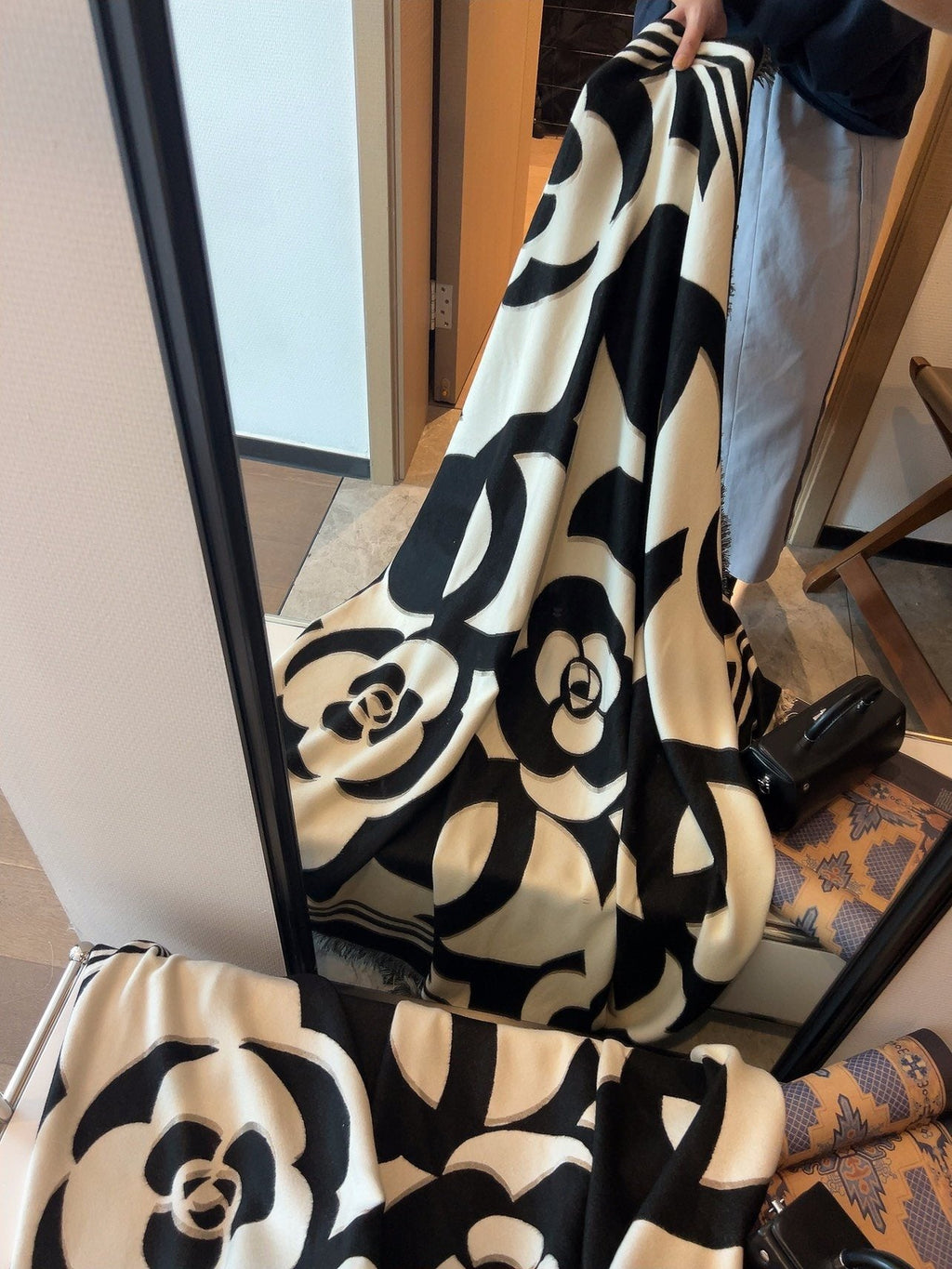Chanel Floral Square Scarf
