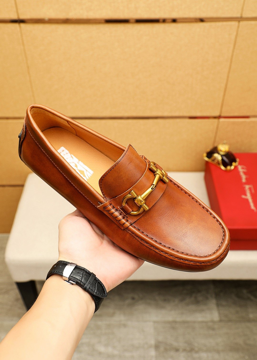 Ferragamo Brown Bit Loafers
