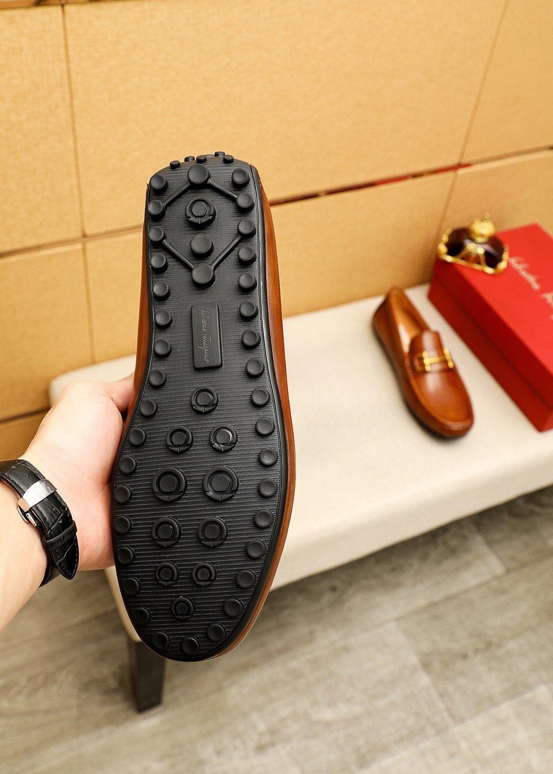Ferragamo Brown Bit Loafers