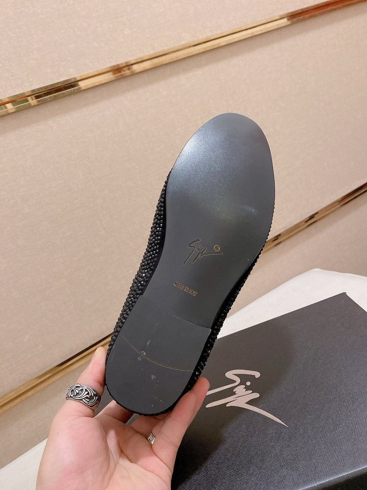 Giuseppe Zanotti Men's Black Rhinestone Loafers