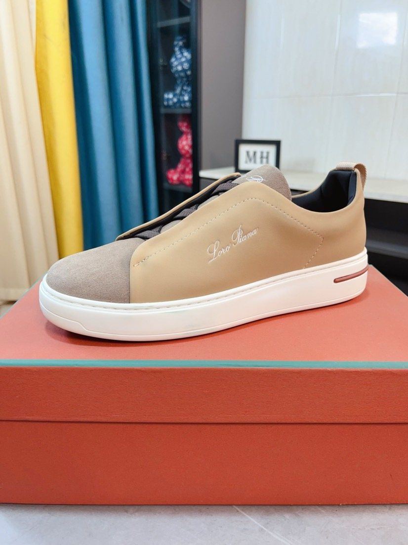 Loro Piana Contrast-Toe Low-Top Sneakers