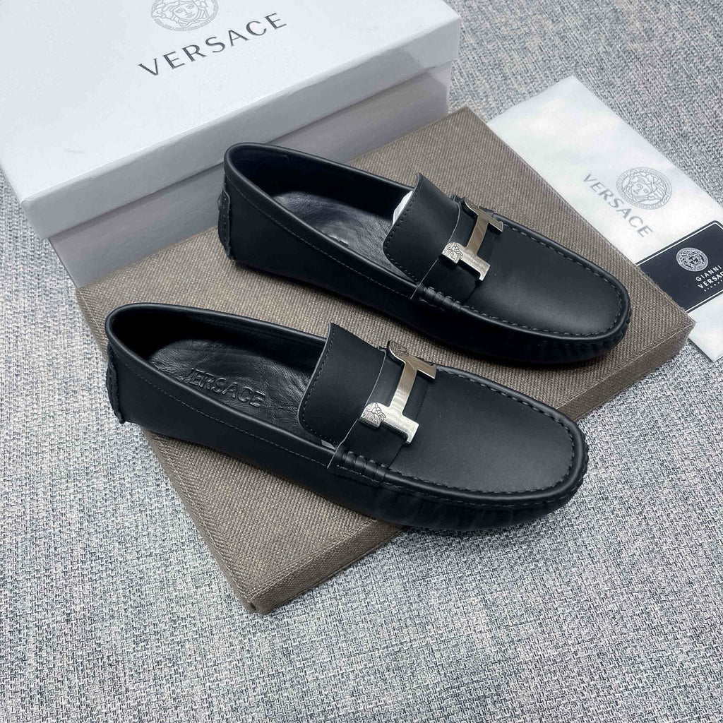 Versace Men's Black Bar Loafers