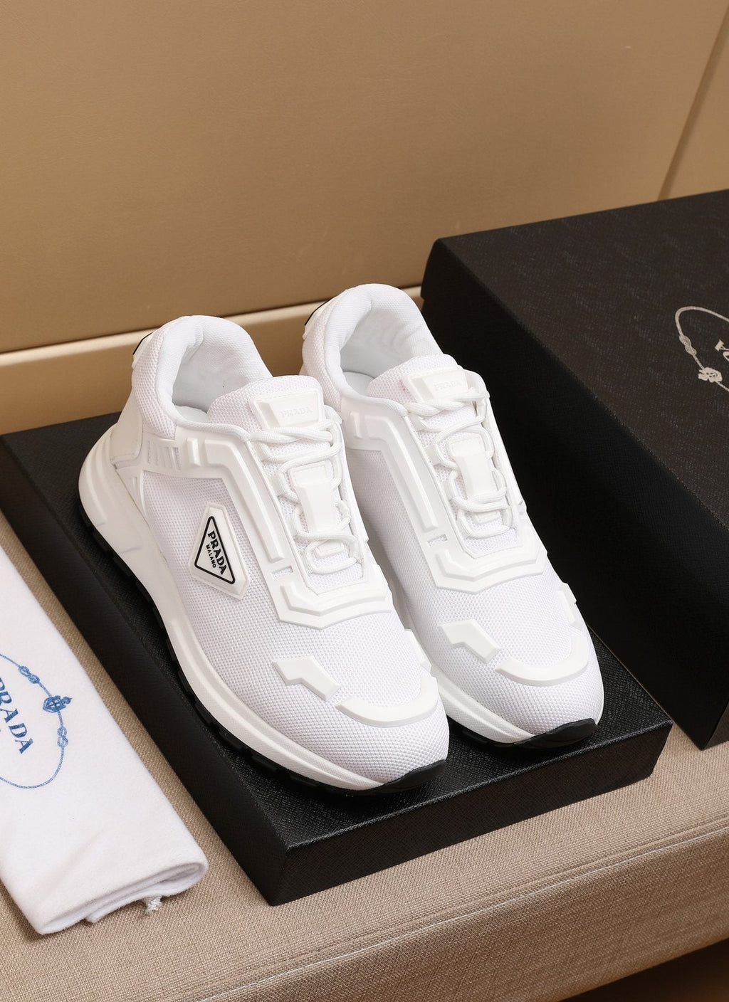 Prada Layered Platform Sneakers