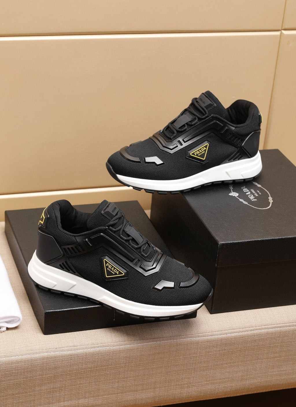 Prada Layered Platform Sneakers