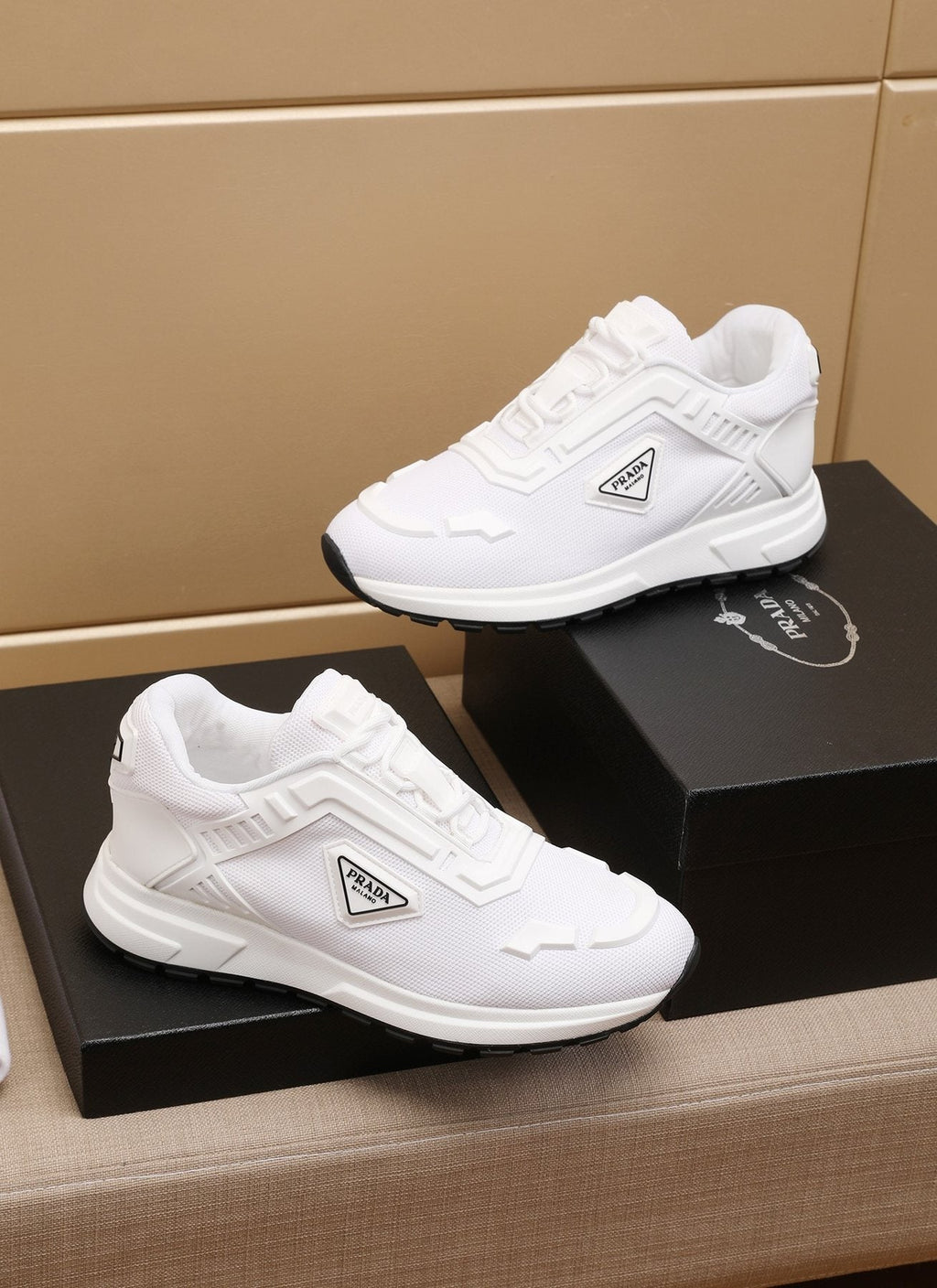 Prada Layered Platform Sneakers