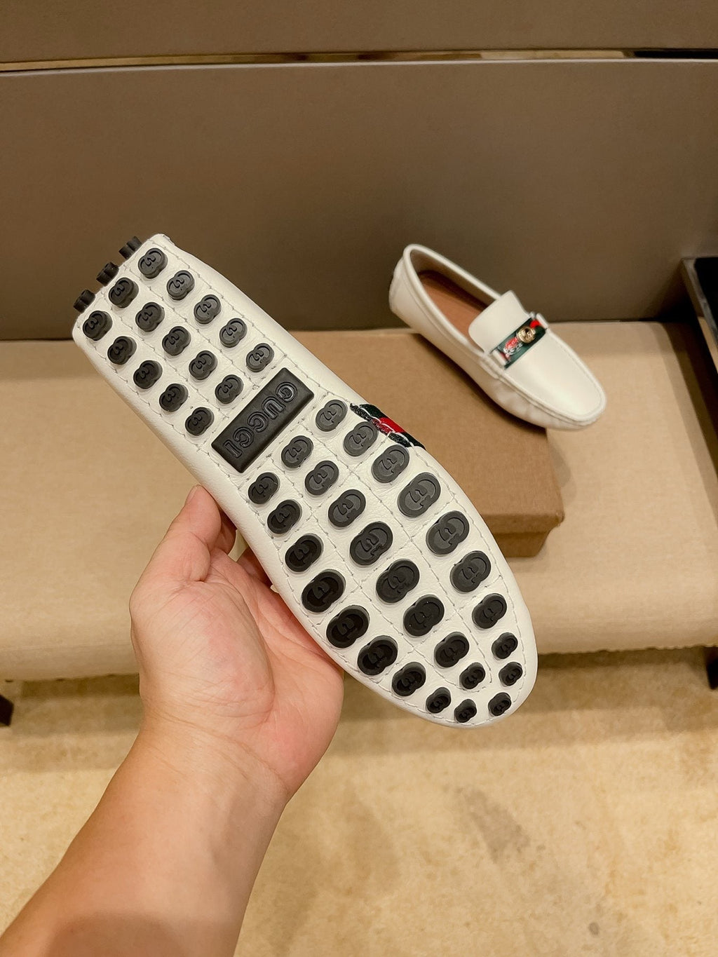 Gucci Web Accent Driving Loafers