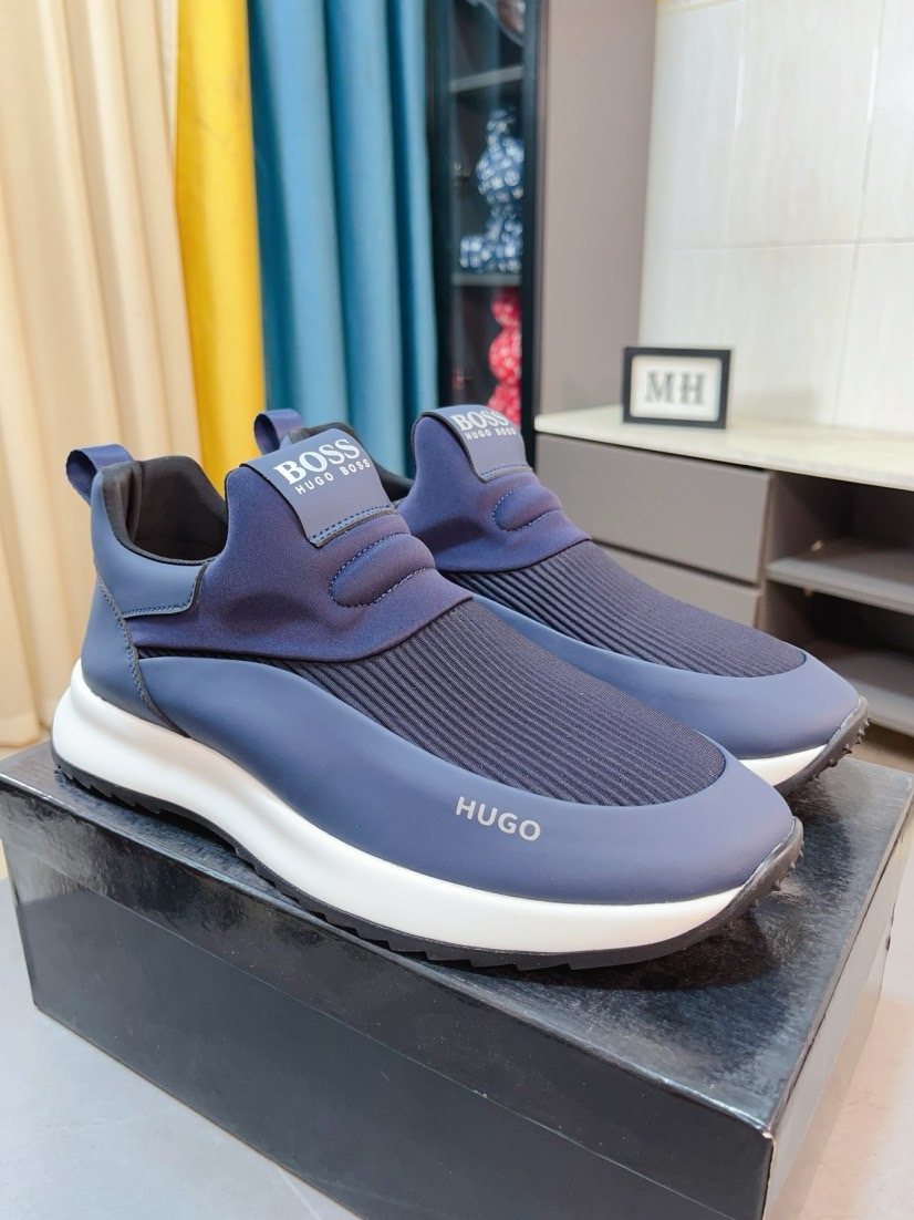BOSS Ribbed Slip-On Sneakers