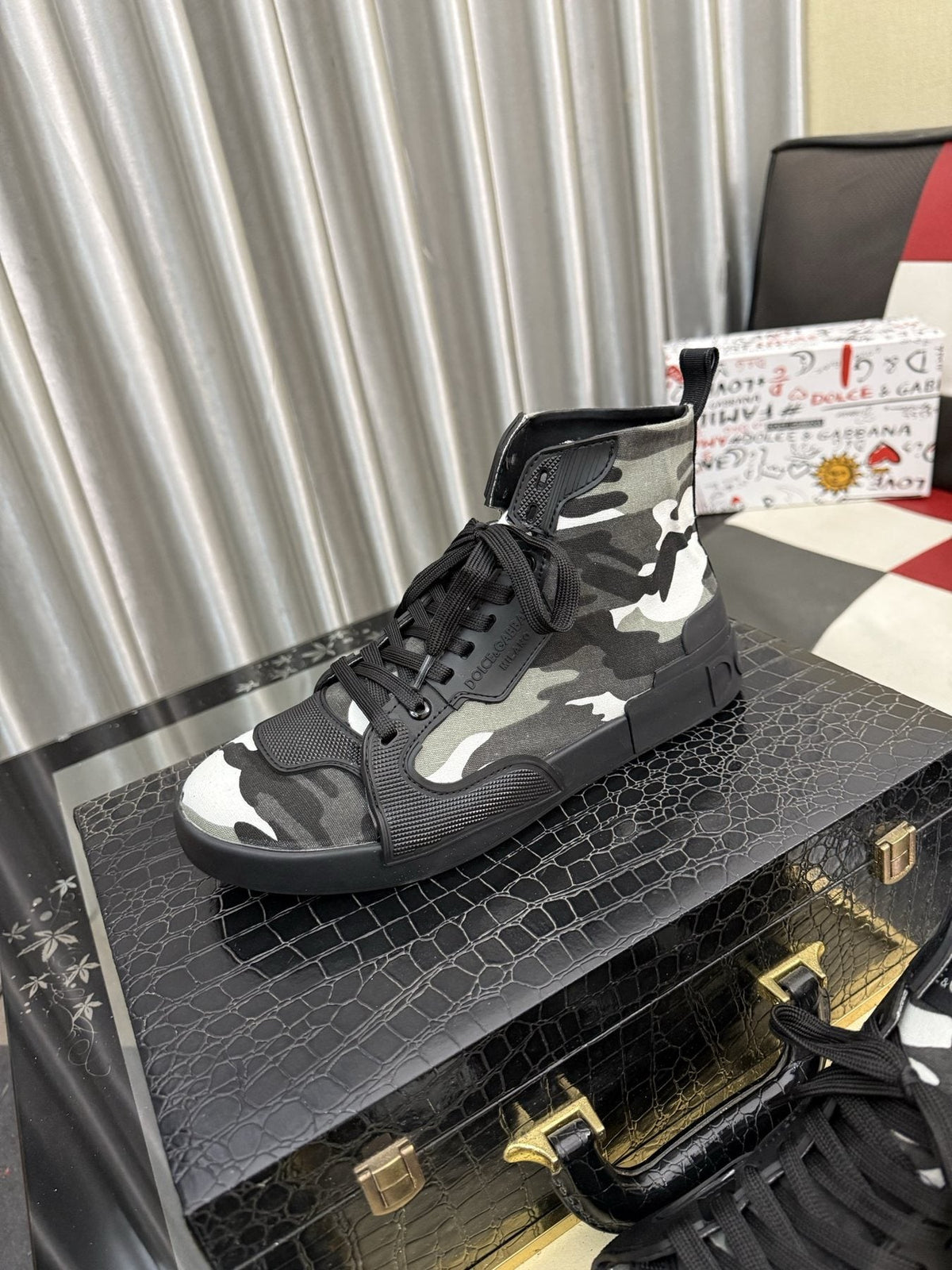 Dolce & Gabbana Paneled High-Top Sneakers