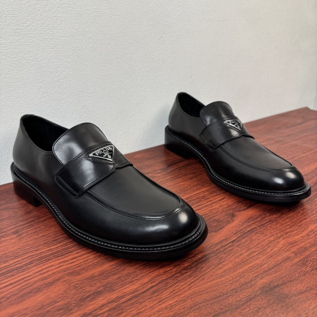 Prada Men's Red-Toe Leather Loafers