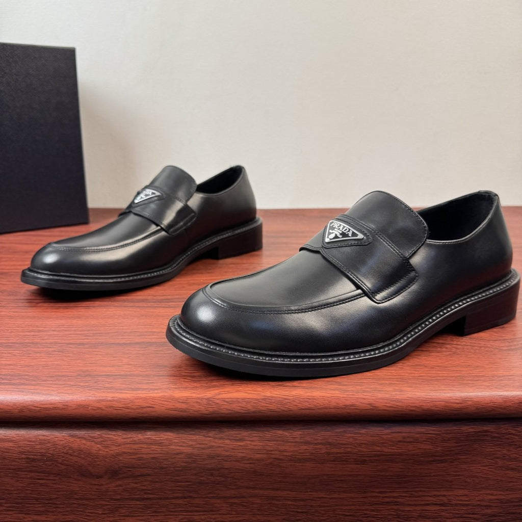 Prada Men's Red-Toe Leather Loafers