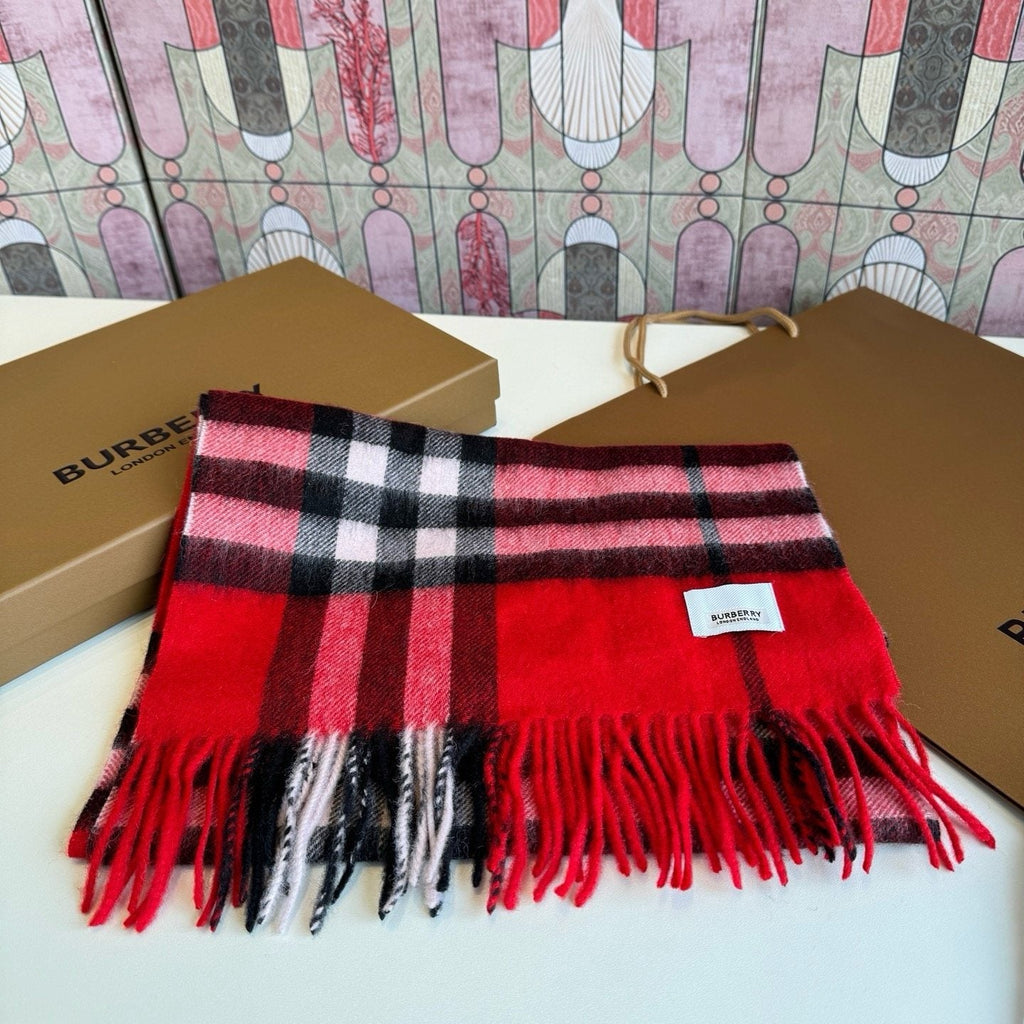 Burberry Fringed Plaid Scarf