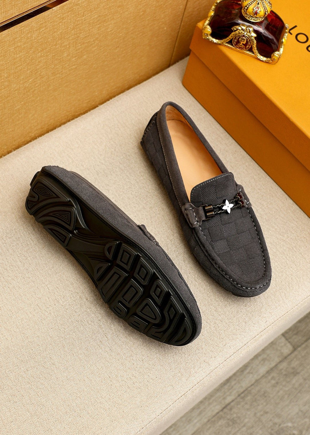 Louis Vuitton Check-Pattern Buckle Loafers